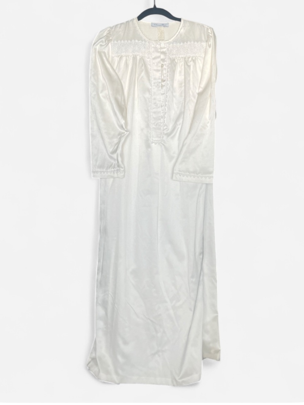 Vintage Christian Dior Embroidered Long Nightgown
